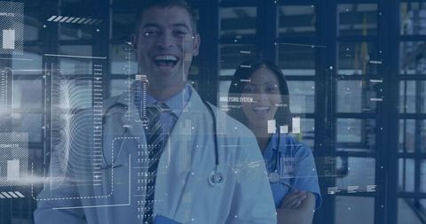 Medical Professionals Using Digital Health Technology in Hospital