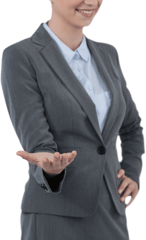 Businesswoman Standing With Hand on Hip, Transparent Background