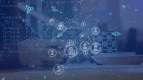 Global Networking Concept with Digital Connections Overlay