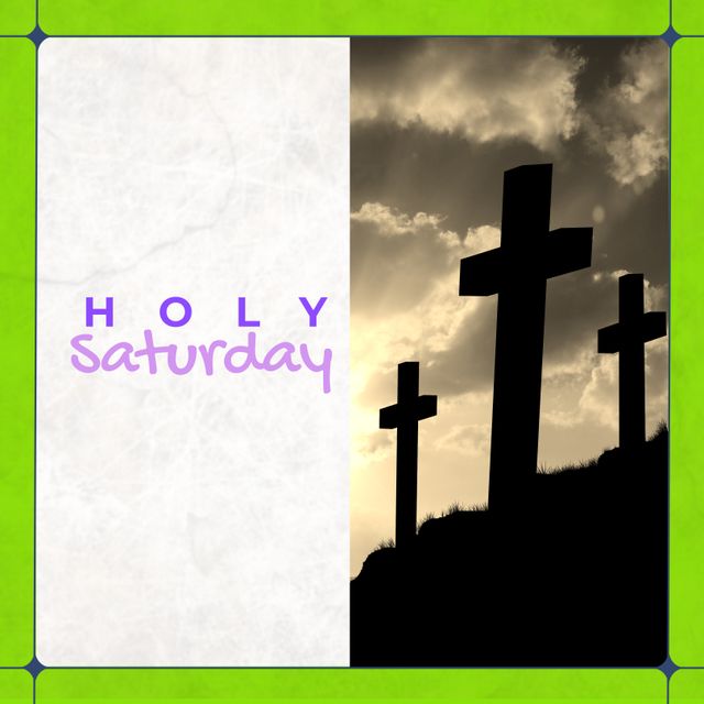 Holy Saturday Concept with Cross Silhouettes at Sunrise - Download Free Stock Templates Pikwizard.com