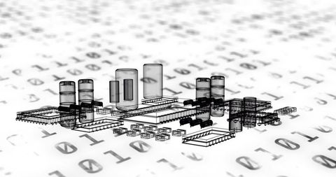 Futuristic Data Processor Digital Visualization with Binary Code - Download Free Stock Images Pikwizard.com