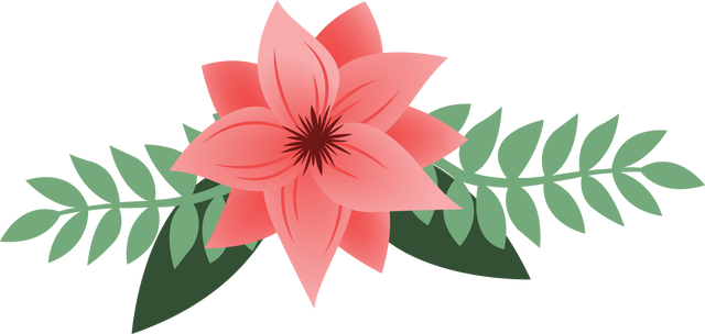 Digital PNG Illustration of Pink Flower with Green Leaves on Transparent Background - Download Free Stock Videos Pikwizard.com