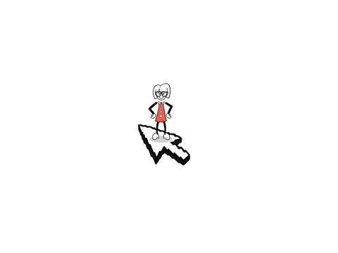 female cartoon character standing on large arrow transparent background - Download Free Stock Videos Pikwizard.com