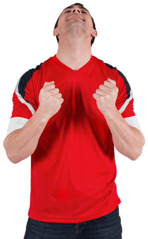 Transparent Cheerful Football Fan Celebrating Triumph