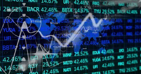 Global Financial Trading Data with World Map Overlay - Download Free Stock Images Pikwizard.com
