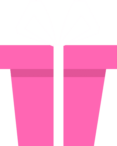 Floating Pink Gift Box with White Ribbon on Transparent Background