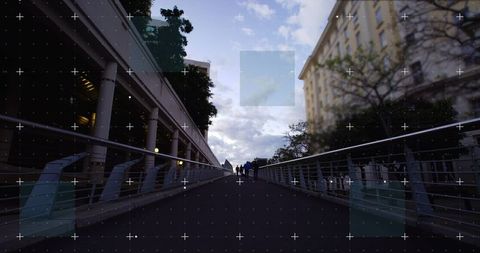 abstract urban perspective pedestrian bridge with minimalist aesthetics - Download Free Stock Images Pikwizard.com