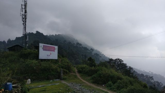 Misty Mountain Landscape with Telecommunications Tower - Download Free Stock Images Pikwizard.com