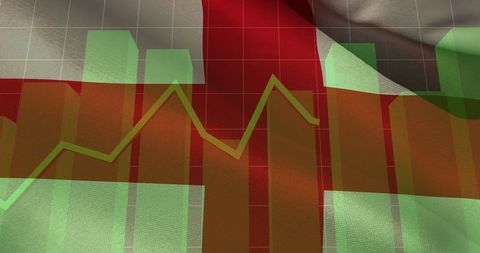 Digital Data Analysis with England Flag Background