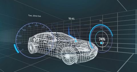 Futuristic Car Hologram With Analyzing Dashboard Interface - Download Free Stock Images Pikwizard.com