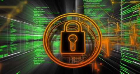 Symbolic Digital Lock with Dynamic Code Stream - Download Free Stock Images Pikwizard.com