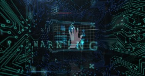 Digital Handprint Overlay Security in Cyber Network - Download Free Stock Images Pikwizard.com