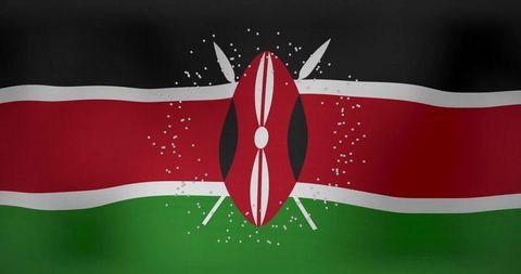 Waving Kenyan Flag Embraces Traditional Maasai Elements