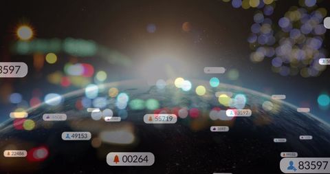 Global digital connectivity with social media icons