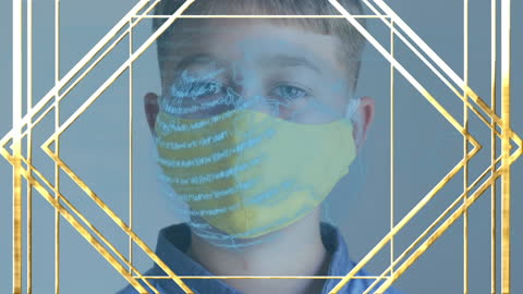 Creative Video Editing Man Concept with Coded Overlay