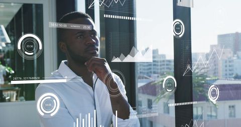Thoughtful Businessman Analyzing Digital Data Visualizations - Download Free Stock Images Pikwizard.com
