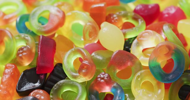 Heap of Bright and Colorful Gummy Candies in Various Shapes - Download Free Stock Images Pikwizard.com