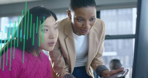 Diverse Businesspeople Collaborating with Financial Data