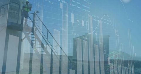 Offshore Worker Monitoring Market Charts Over Industrial Platform With Data Overlay