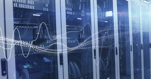 Modern Data Center Technology Infrastructure with LED Indicators - Download Free Stock Images Pikwizard.com