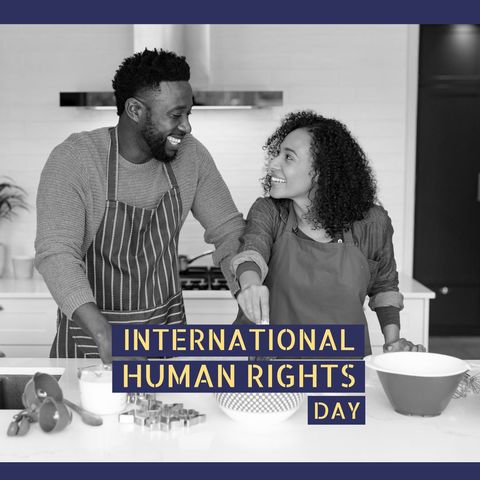 interracial couple cooking together, celebrating human rights day - Download Free Stock Templates Pikwizard.com