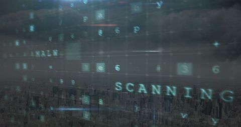 Cyber Attack Warning Over Cityscape with Scanning Display - Download Free Stock Images Pikwizard.com