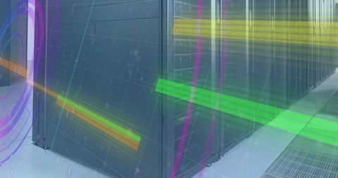 futuristic data processing display in modern server room - Download Free Stock Images Pikwizard.com