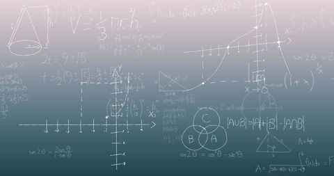 Mathematical Equations and Graphs on Gradient Background - Download Free Stock Images Pikwizard.com