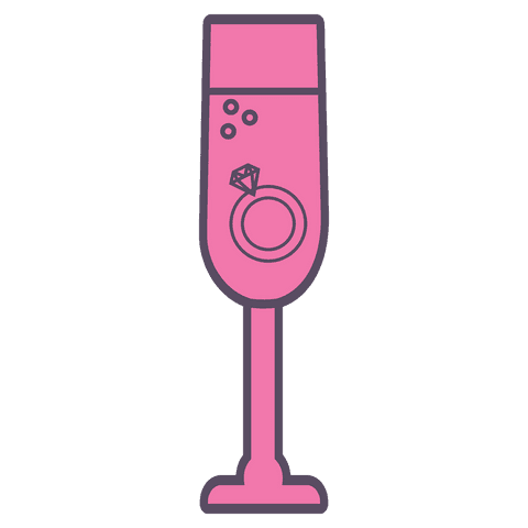 Transparent Sparkling Champagne Glass with Ring Decor Icon - Download Free Stock Videos Pikwizard.com