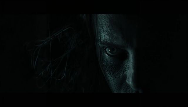 Moody Dystopian Figure with Wet Skin in Dim Light