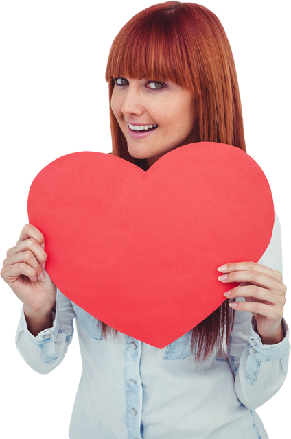 Smiling Woman Holding Red Heart Sign Transparent Background - Download Free Stock Videos Pikwizard.com