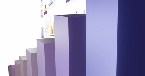 Abstract Financial Data and Statistics Visualization with Graphical Elements