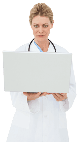 Transparent Image of Female Doctor with Laptop - Download Free Stock Videos Pikwizard.com