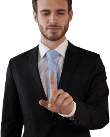 businessman with transparent interface touch gesture - Download Free Stock Videos Pikwizard.com