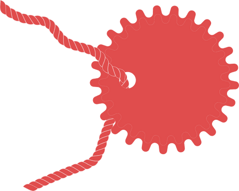Transparent Red Gear with Rope and Copy Space - Download Free Stock Videos Pikwizard.com