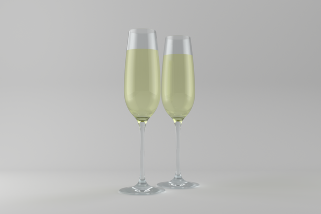 Two Transparent Champagne Glasses on Transparent Background Isolated Vector - Download Free Stock Videos Pikwizard.com