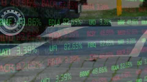 Digital Financial Data Visualized Overmoving Traffic Pattern