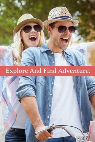 Joyful Couple Embracing Outdoor Adventure with Bicycle