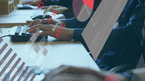 Digital Data Overlay with Business Professional on Devices