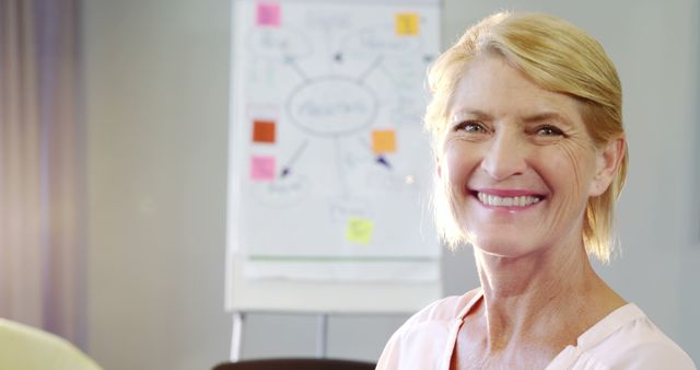 Confident Senior Businesswoman Smiling During Presentation - Download Free Stock Images Pikwizard.com
