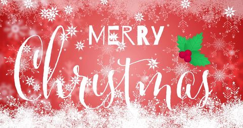 Festive Merry Christmas Snowflake Banner on Red Background - Download Free Stock Images Pikwizard.com