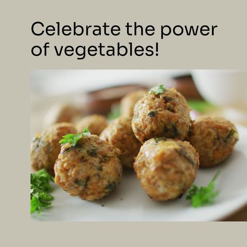 Healthy vegetarian balls garnished with fresh herbs