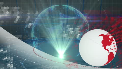 Futuristic Digital Interface with Globe and Data Technology