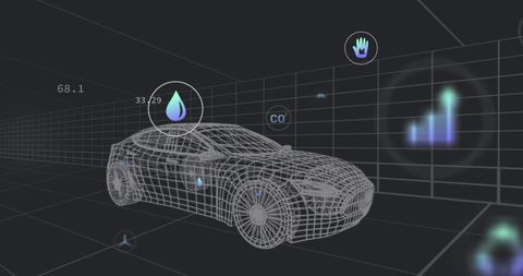 Digital Futuristic Car Interface with Data Graphics - Download Free Stock Images Pikwizard.com