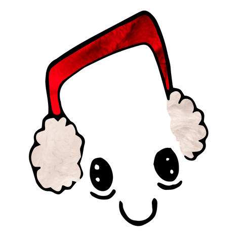 Winter face wearing red earmuffs on transparent background