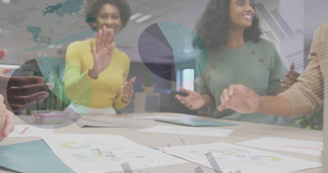 Diverse Business Team Clapping Hands During Meeting - Download Free Stock Images Pikwizard.com