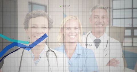 Healthcare Team in Clinical Setting with Data Overlay