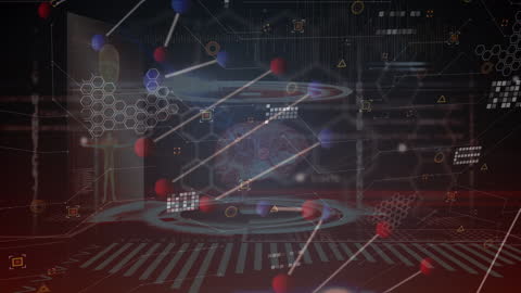 Digital Brain Concept with DNA Helix and Data Interface