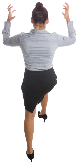 Furious Caucasian Businesswoman with Raised Arms on Transparent Background - Download Free Stock Videos Pikwizard.com