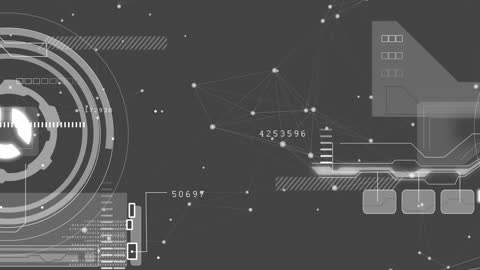Abstract Data Processing Interface on Gray Background